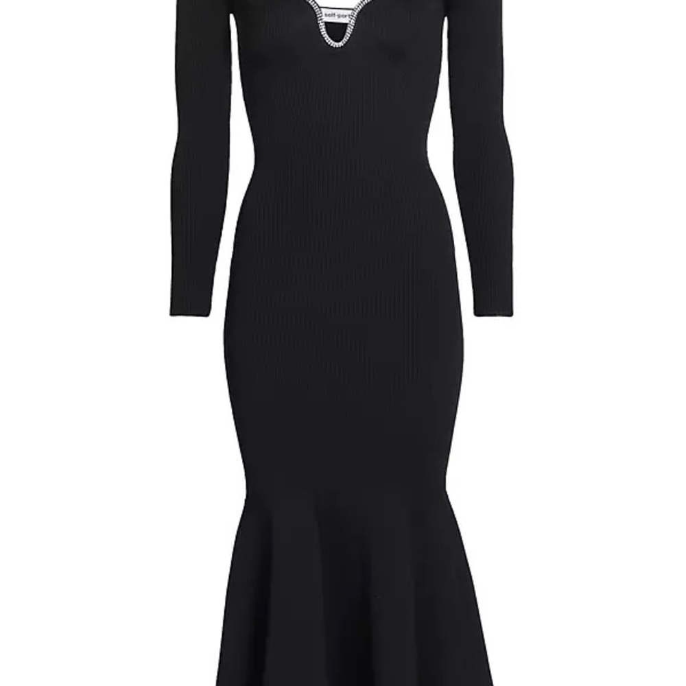 Self-Portrait Diamante Trim Midi-Dress size 6